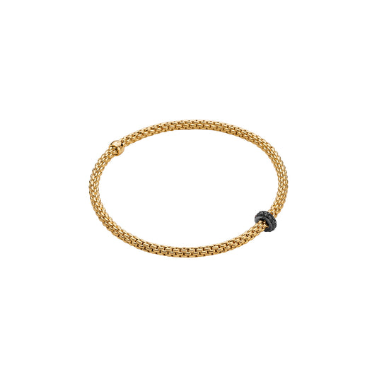 FOPE Prima Bracelet with Single Black Diamond Pavé Rondel