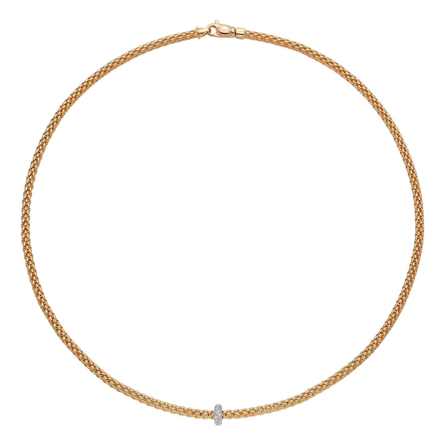 FOPE Prima Necklace with Pavé Diamond Rondel