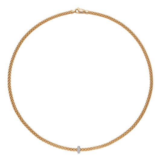 FOPE Prima Necklace with Pavé Diamond Rondel