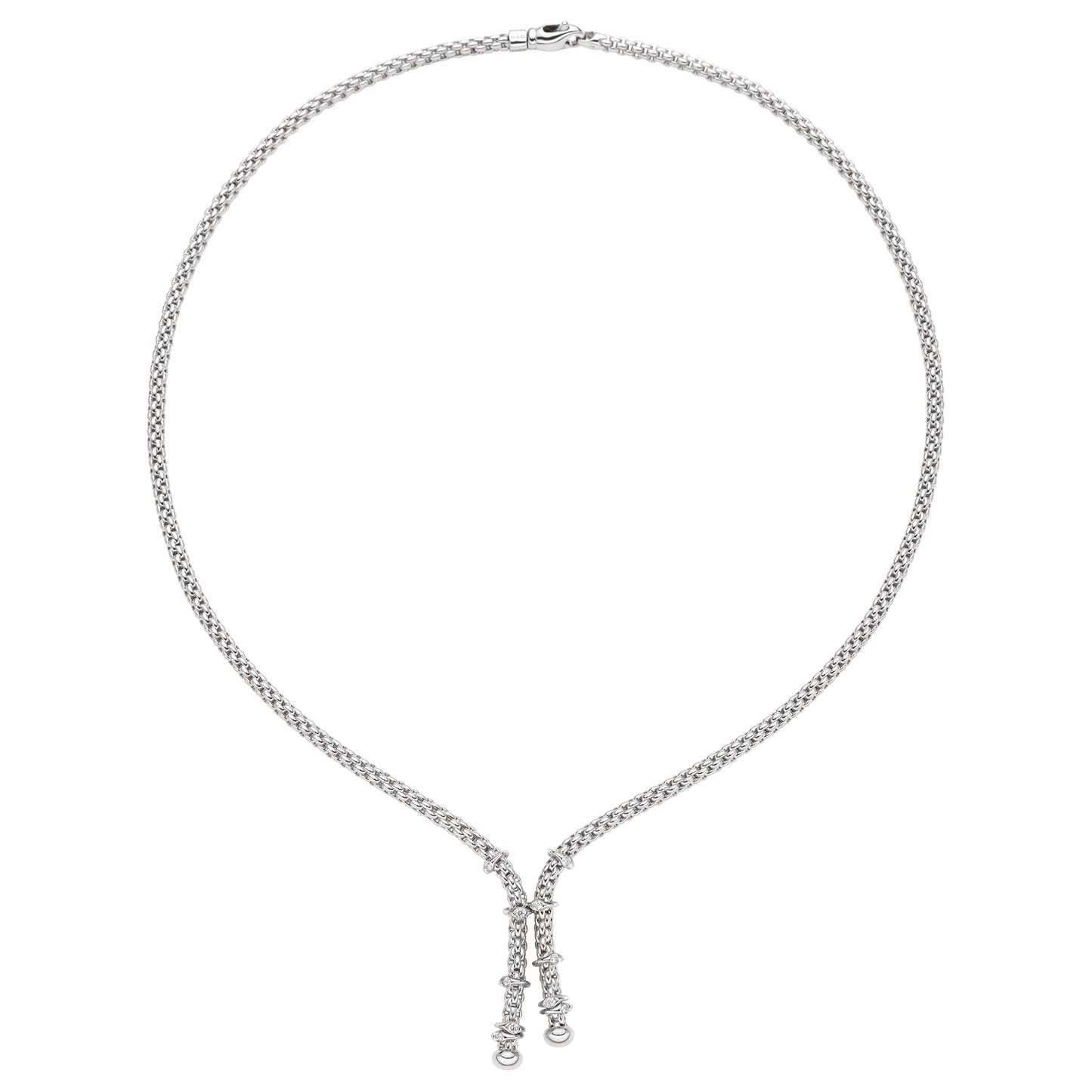 FOPE Prima Short Lariat Necklace with Diamond Rondel Accents