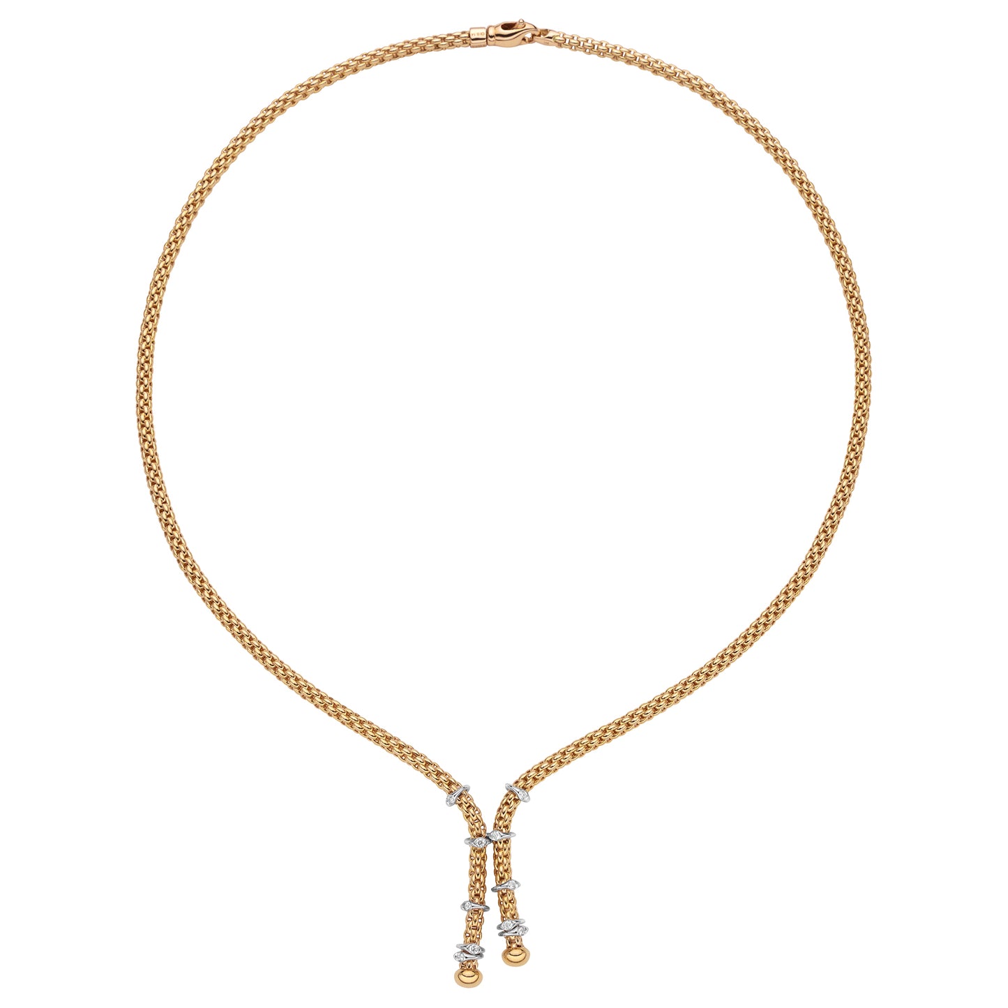 FOPE Prima Short Lariat Necklace with Diamond Rondel Accents