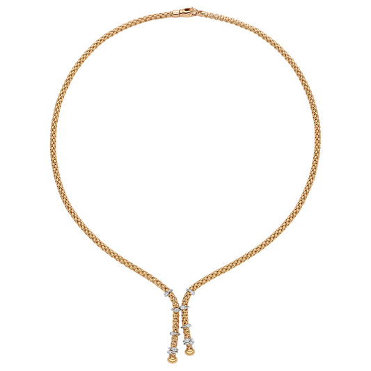 FOPE Prima Short Lariat Necklace with Diamond Rondel Accents