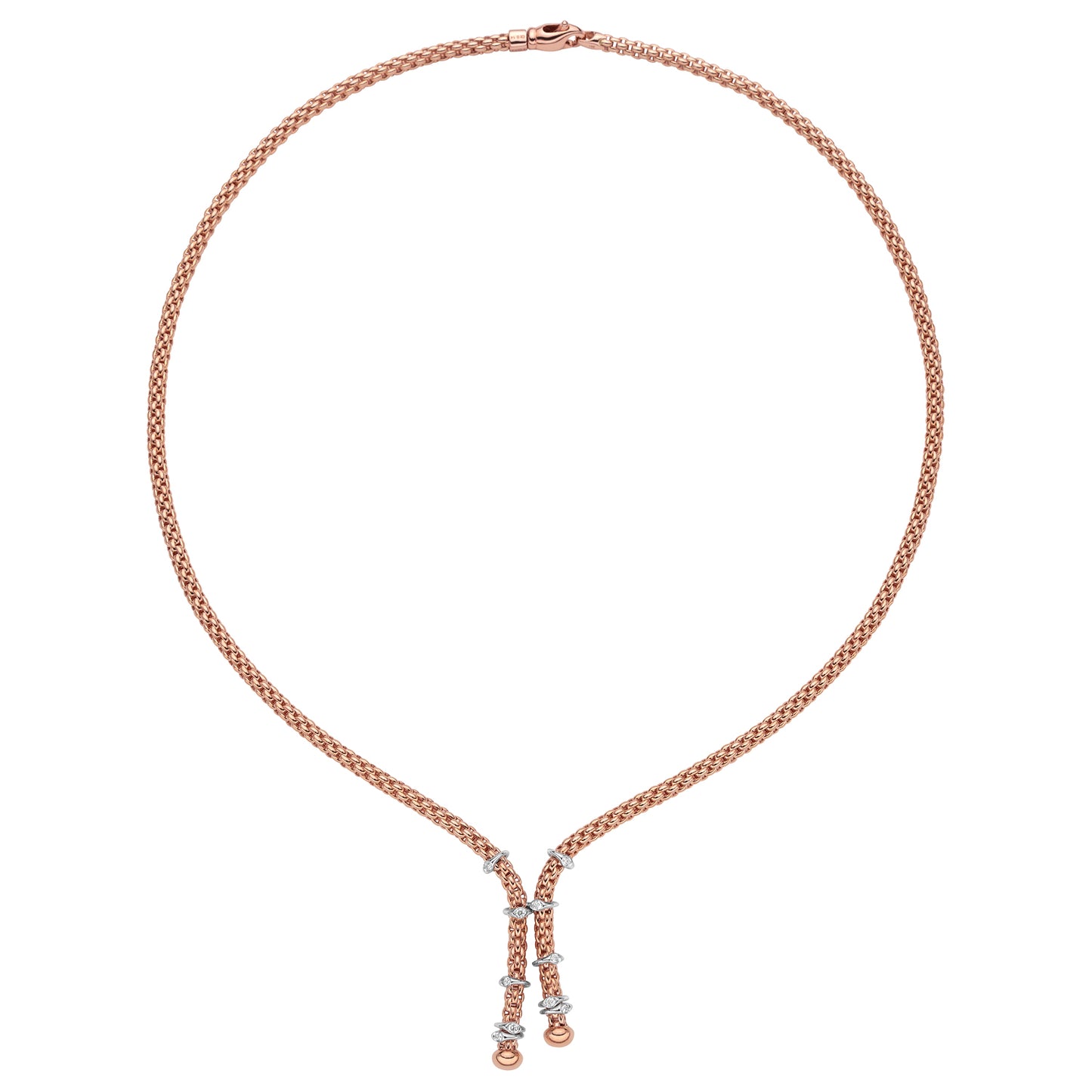 FOPE Prima Short Lariat Necklace with Diamond Rondel Accents