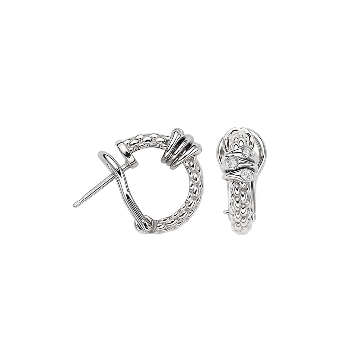 FOPE Small Prima Huggie Earrings with Diamond Rondel