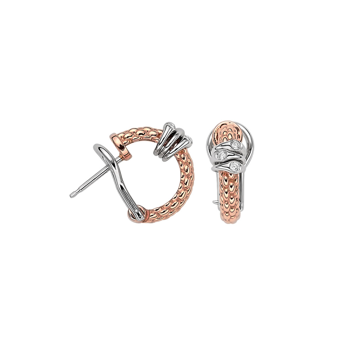 FOPE Small Prima Huggie Earrings with Diamond Rondel