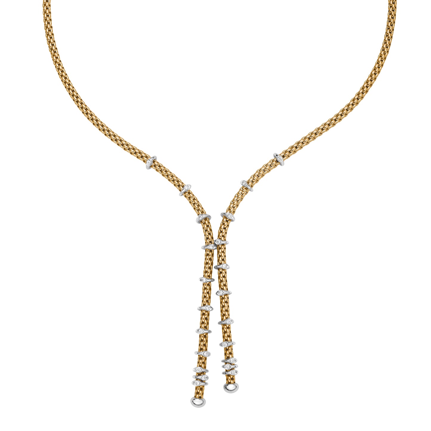 FOPE Prima Lariat Necklace with Diamond Rondels