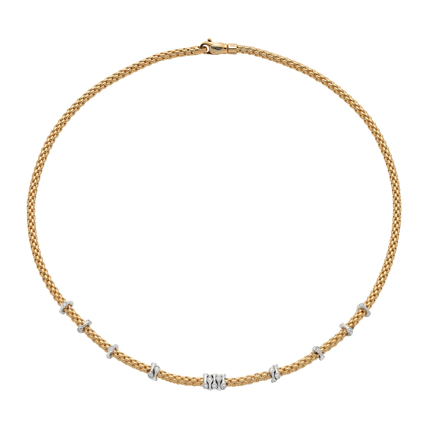 FOPE Prima Necklace with Multiple Diamond Rondels