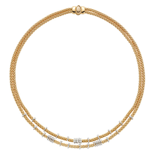FOPE Prima Double-Strand Necklace with Diamond Rondels