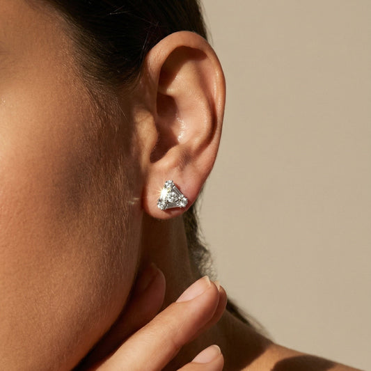 triangle diamond set illusion studs 
