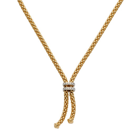 FOPE Solo Kollektion Choker Lariat Halskette – Diamant-Pavé-Akzent