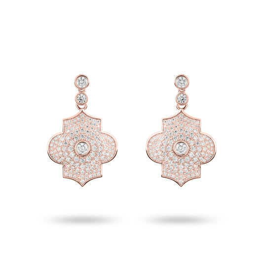 Regal Power- Rose gold pave earrings - Ksenia Mirella Jewellery 