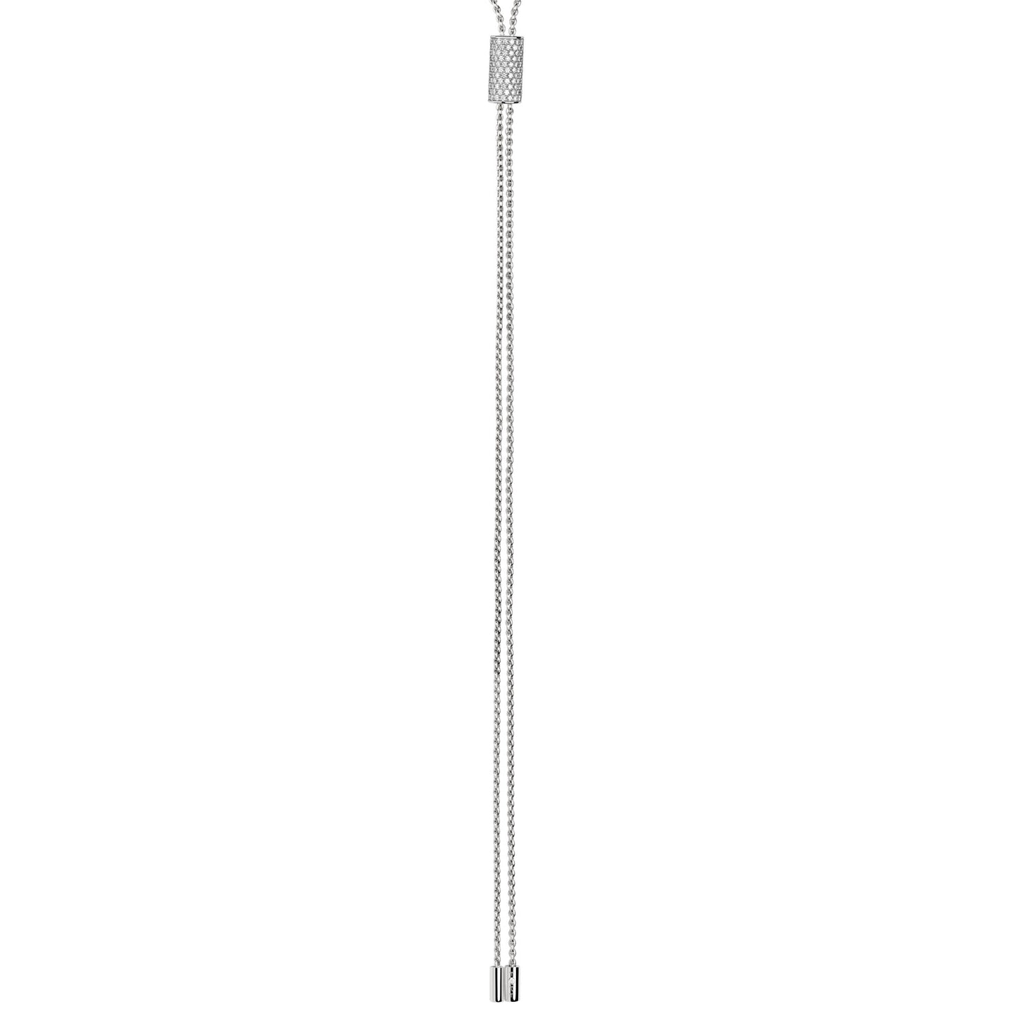 FOPE Aria 18ct white Gold Long Pavé Lariat Necklace