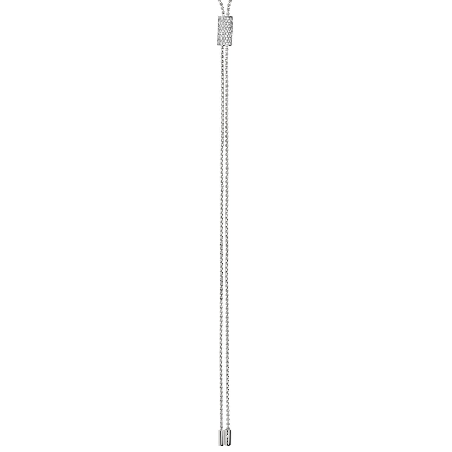 FOPE Aria 18ct white Gold Long Pavé Lariat Necklace