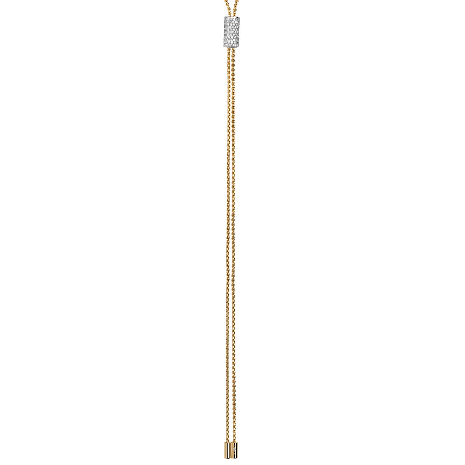 FOPE Aria 18ct yellow Gold Long Pavé Lariat Necklace