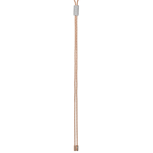 FOPE Aria 18ct rose Gold Long Pavé Lariat Necklace