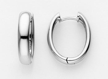 18kt Gold Oval Hoop Earrings – 1.5cm
