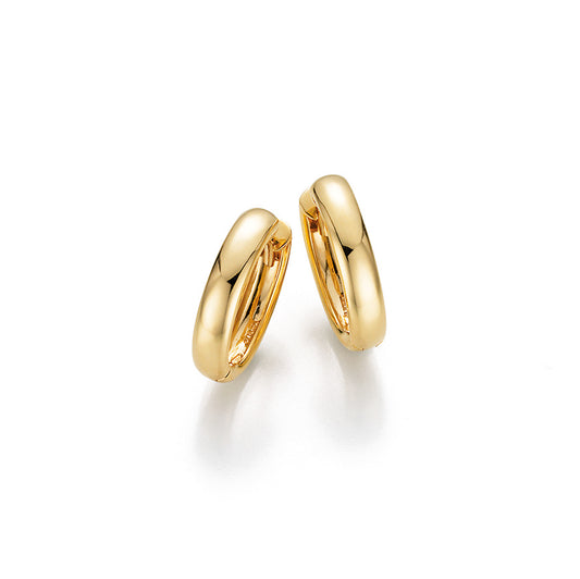 18kt Gold Oval Hoop Earrings – 1.5cm