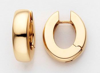 18kt Wide Oval Hoop Earrings – 1.5cm