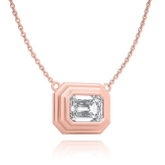 Art Deco-Rose Gold Diamond Necklace - Ksenia Mirella Jewellery 