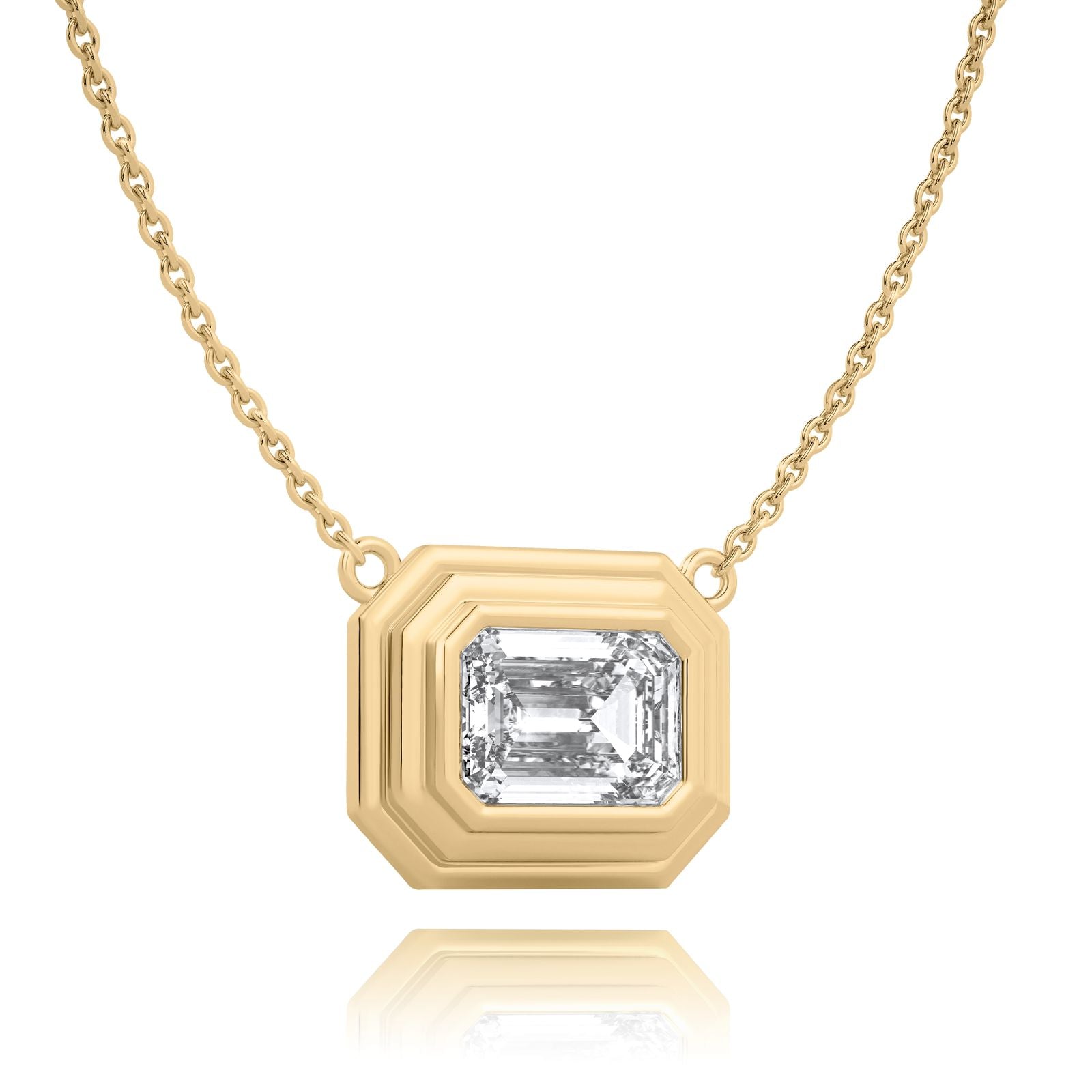 Art Deco-Yellow Gold Diamond Necklace - Ksenia Mirella Jewellery 