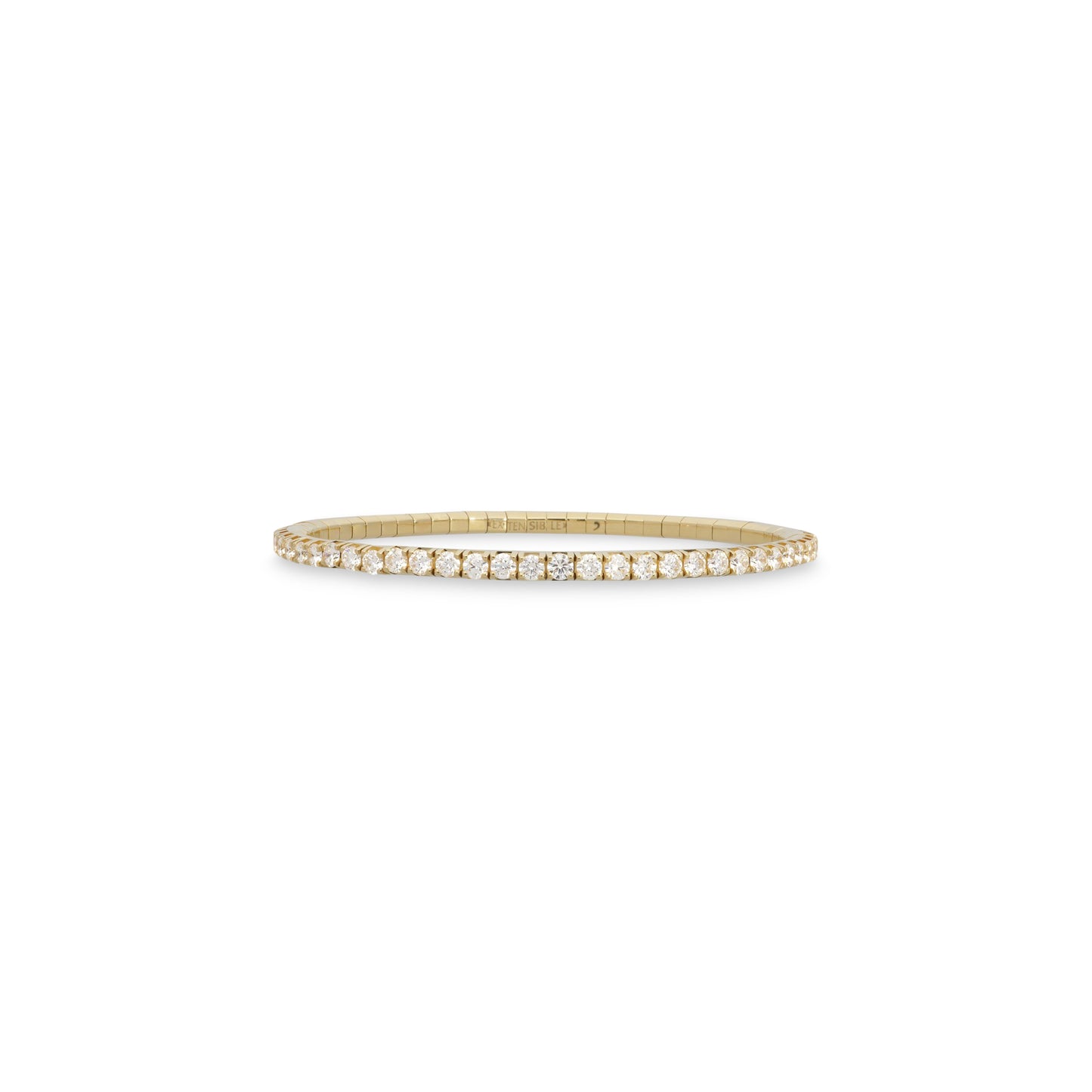 stretchy white diamond yellow gold roberto bdemeglio tennis bracelet 