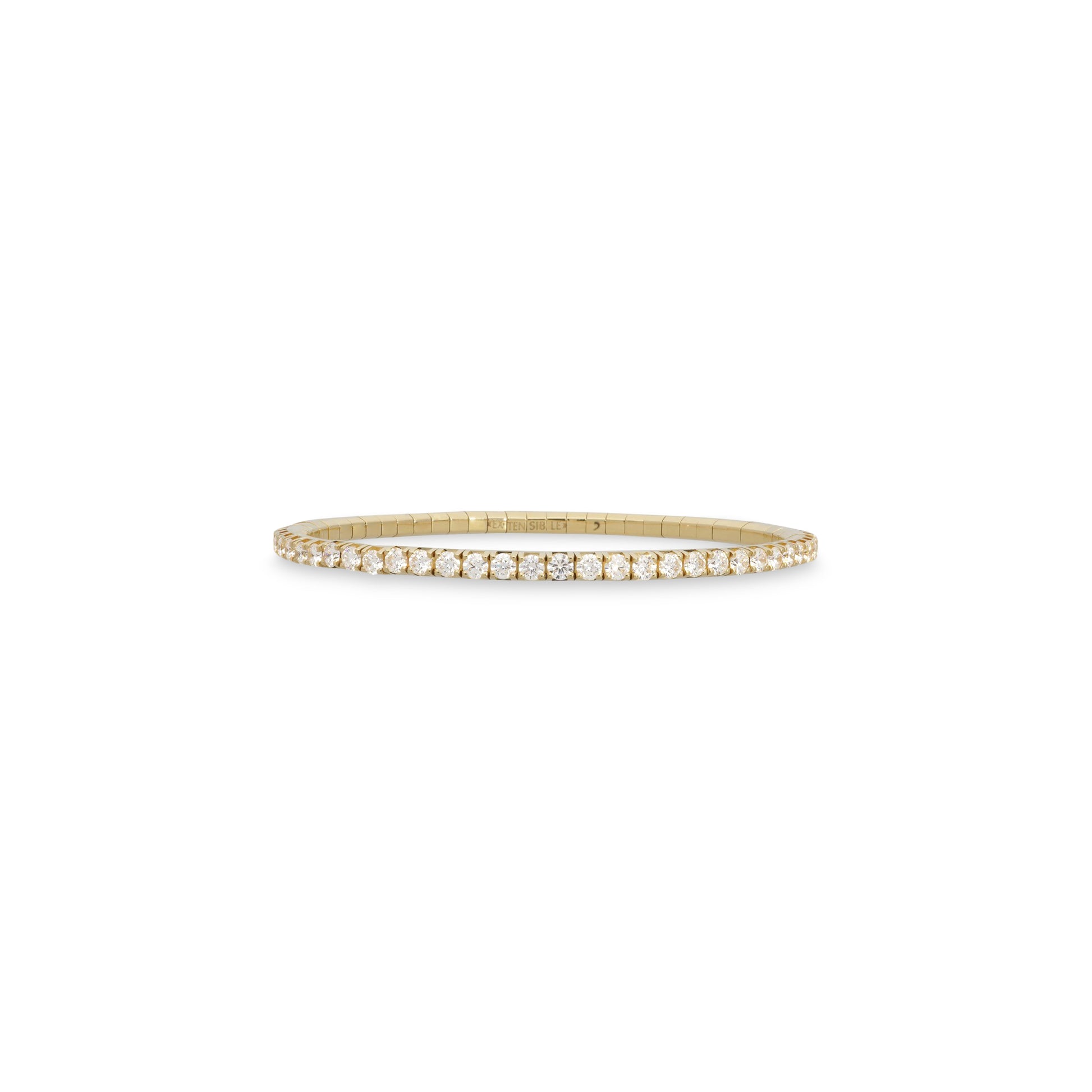 stretchy white diamond yellow gold roberto bdemeglio tennis bracelet 