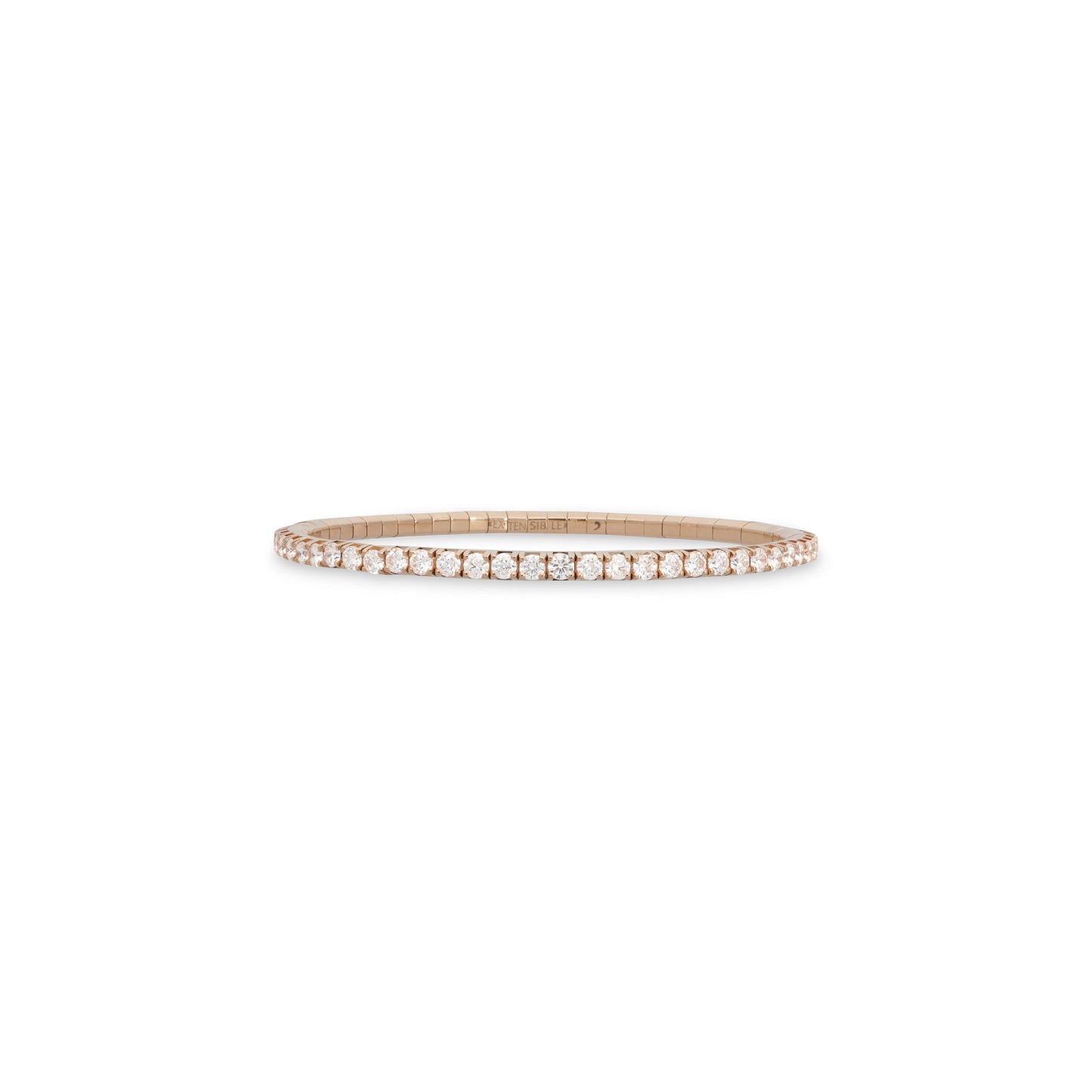 stretchy white diamond rose gold roberto bdemeglio tennis bracelet 