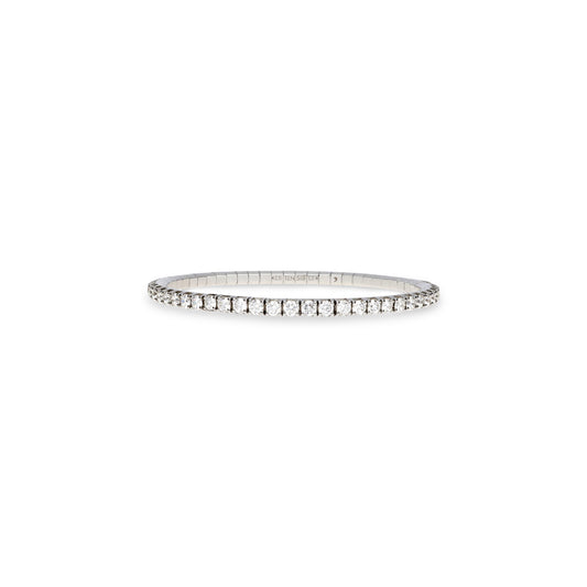 18ct White Gold Expandable Diamond Tennis Bracelet