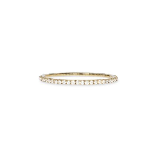 yellow gold white diamond stretchy tennis bracelet roberto demeglio collection 
