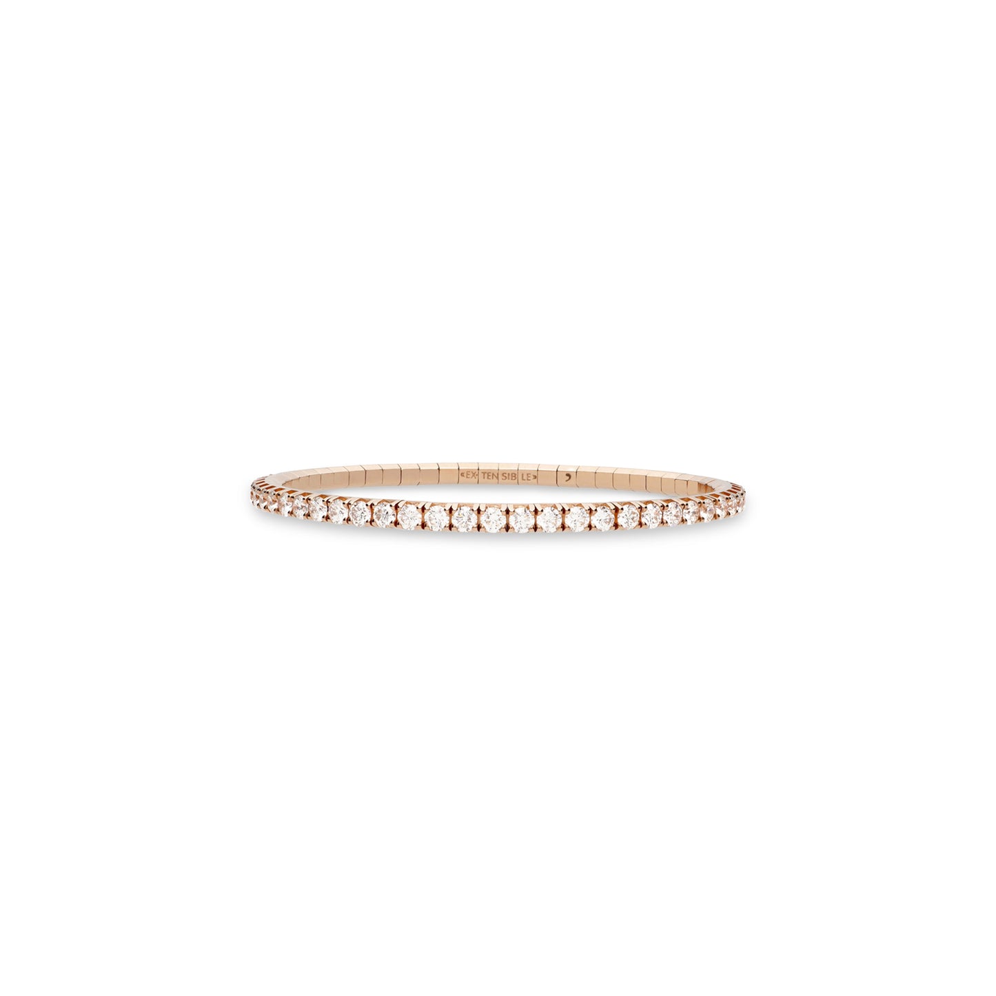 rose gold white diamond stretchy tennis bracelet roberto demeglio collection 