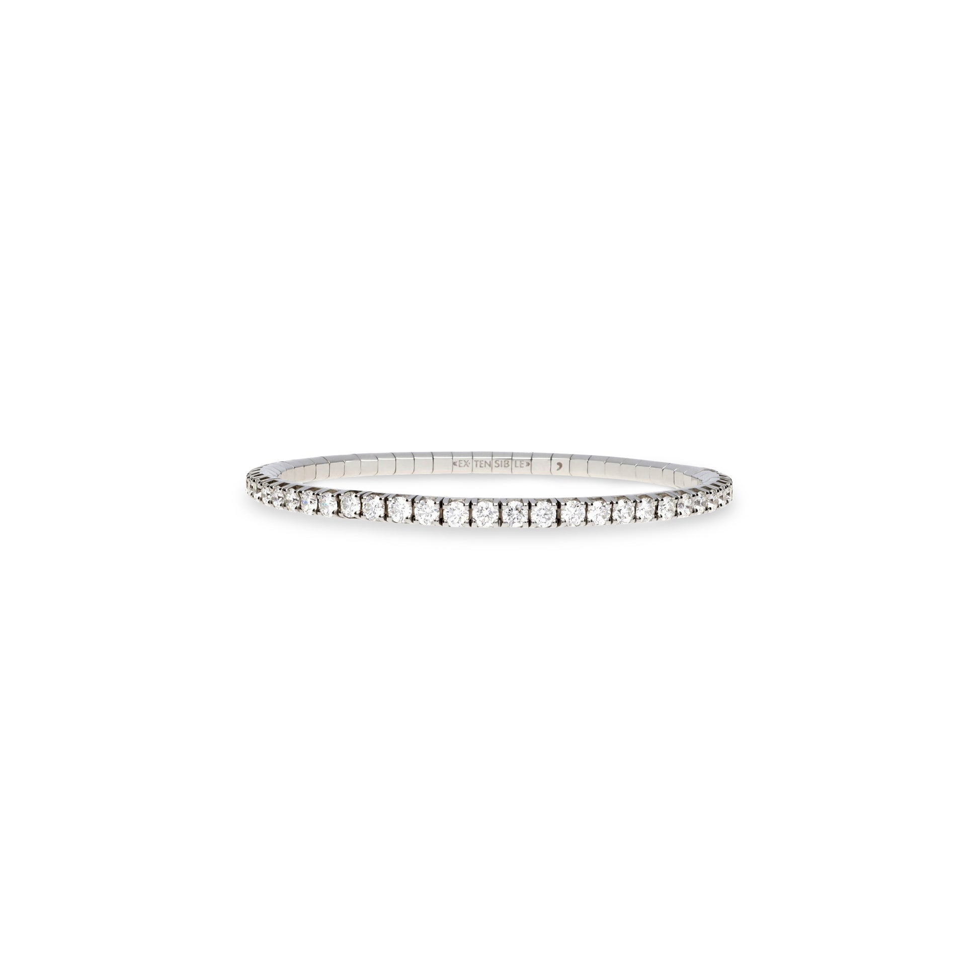 white gold white diamond stretchy tennis bracelet roberto demeglio collection 