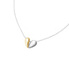 Georg Jensen Curve Silver And Gold Heart Pendant Side View