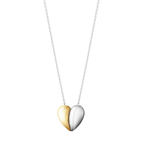 Georg Jensen Curve Silver And Gold Heart Pendant