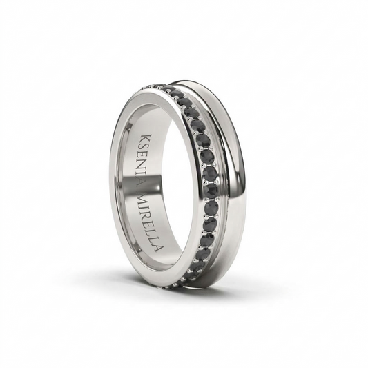 Prima Ring | White Gold & Black Diamond