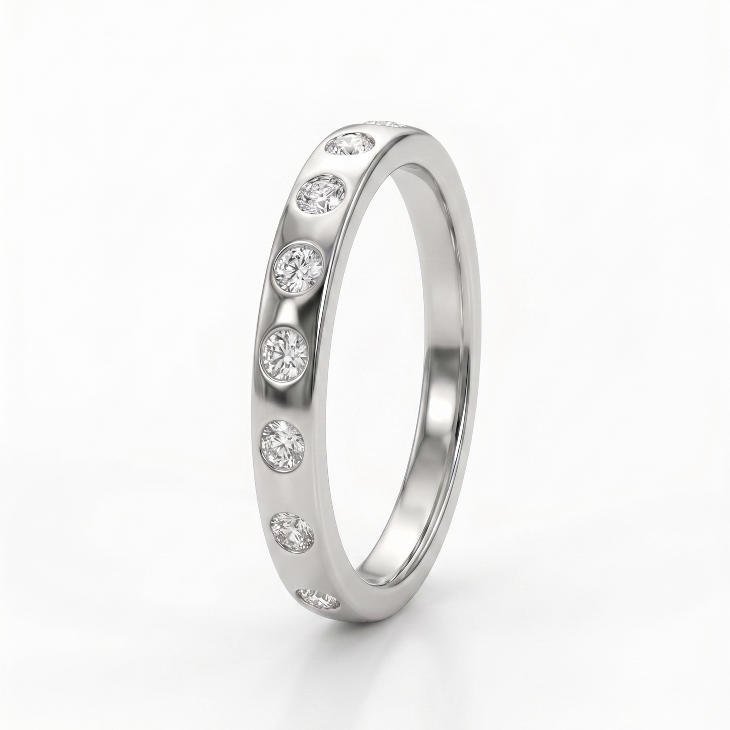 white gold diamond dot ring 
