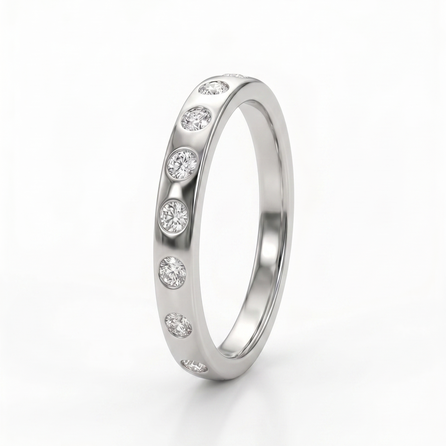white gold diamond dot ring 