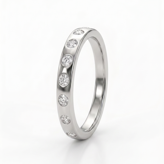 white gold diamond dot ring 
