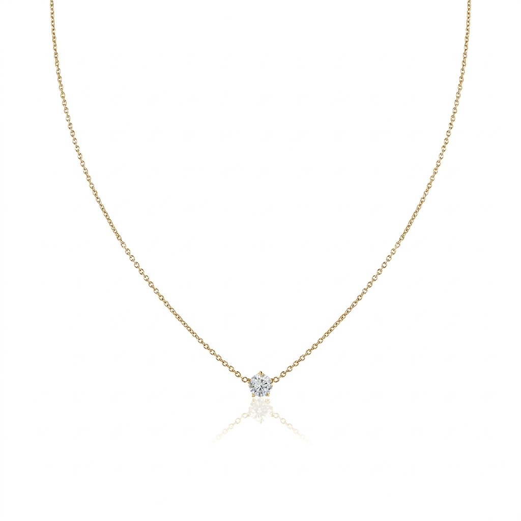 Floating Diamond Pendant 0.50ct | Yellow, White or Rose Gold