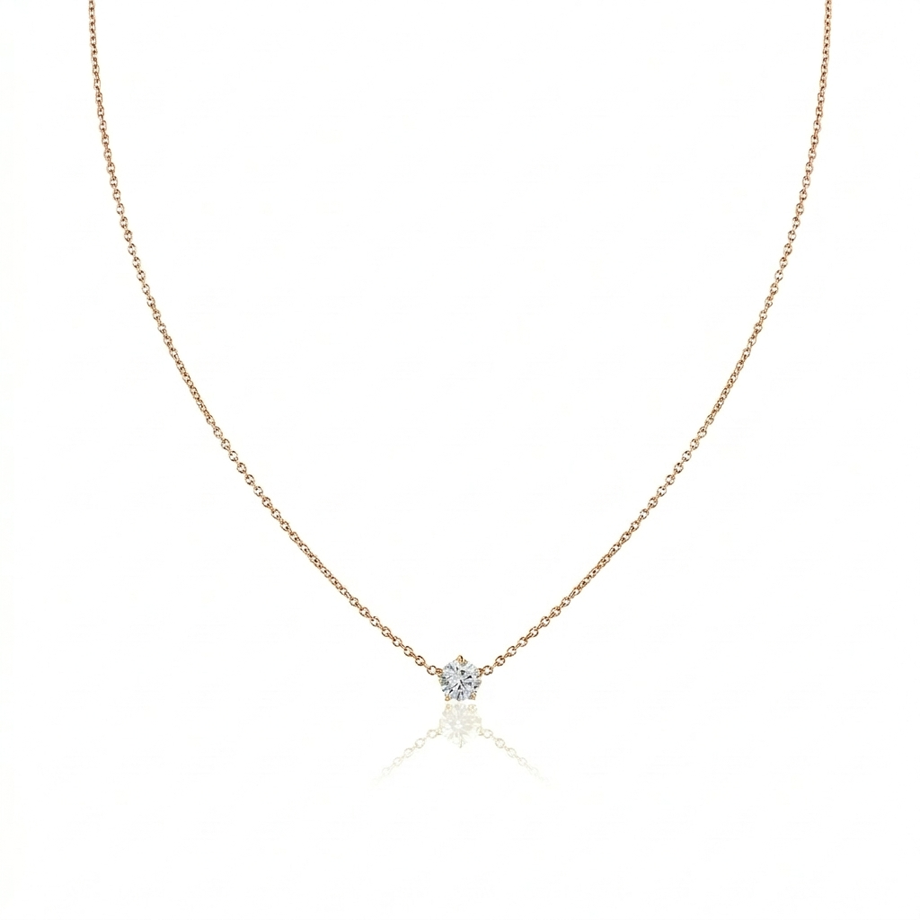 Floating Diamond Pendant 0.50ct | Yellow, White or Rose Gold