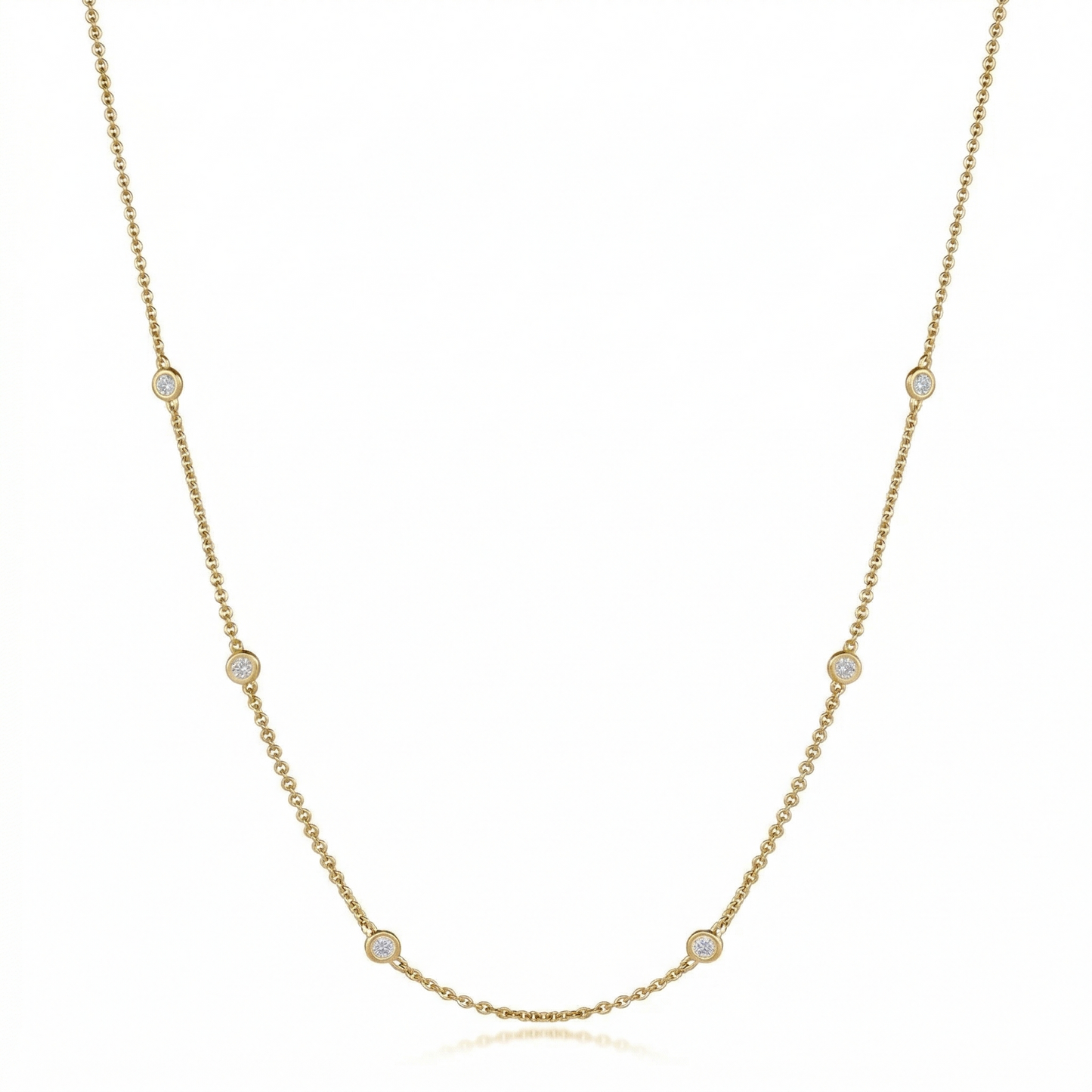 Solo Multi Stone Necklace 0.54ct | Yellow, Rose or White Gold