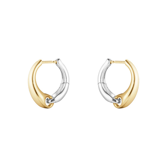 Georg Jensen Silver And Gold Reflect Large Ear Hoops