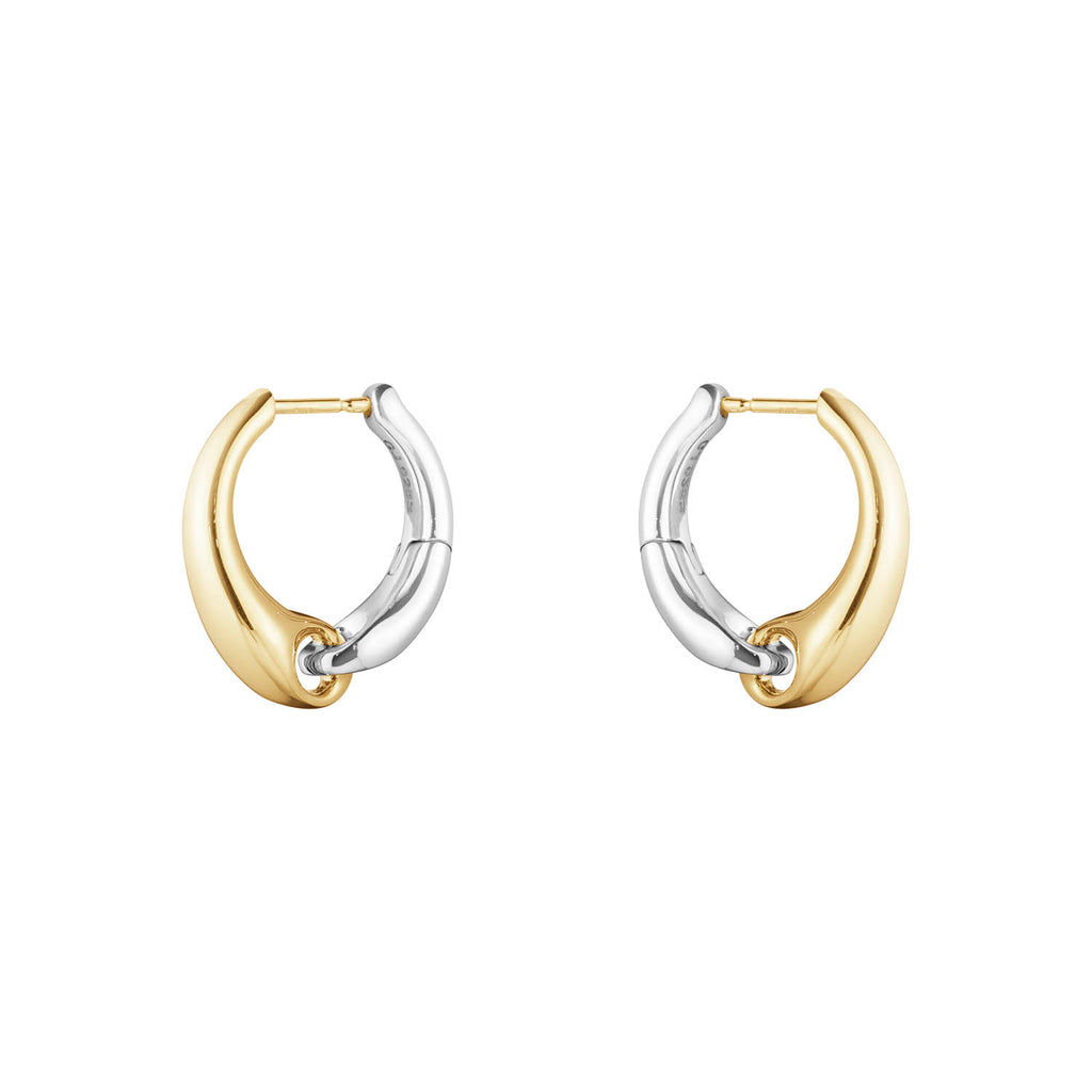 Georg Jensen Silver And Gold Reflect Large Ear Hoops