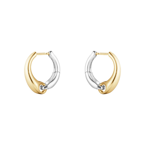 Georg Jensen Silver And Gold Reflect Large Ear Hoops