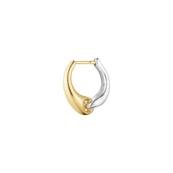 Georg Jensen Silver And Gold Reflect Small Ear Hoop