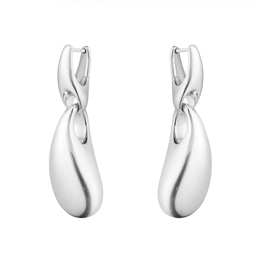 Georg Jensen Silver Reflect Drop Earrings