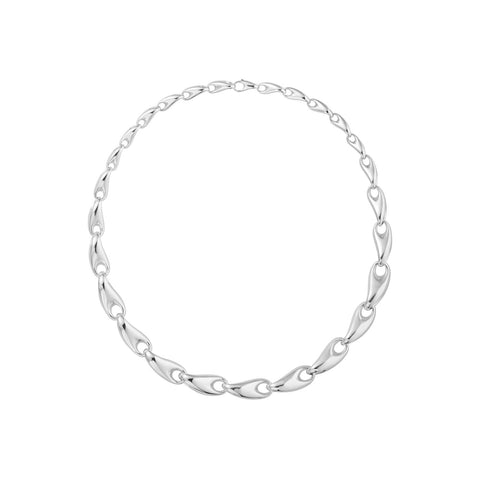 Georg Jensen Silver Reflect Graduated Necklace
