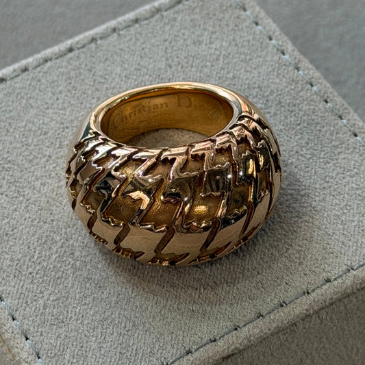 Dior Houndstooth Ring | Rose Gold