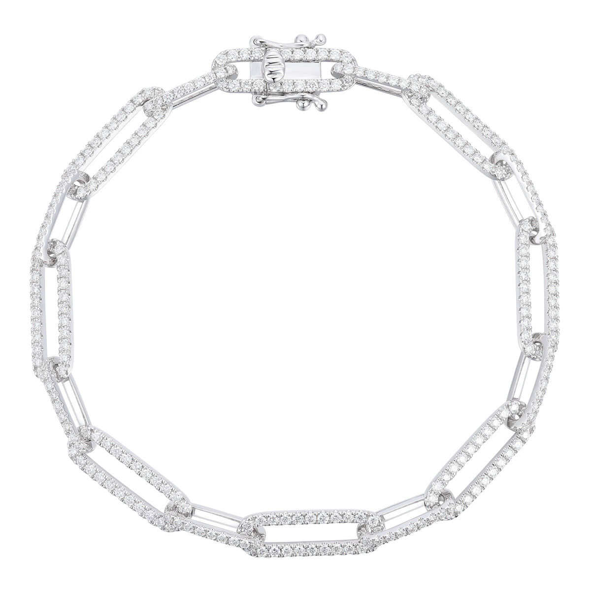 18ct Yellow or White Gold Chain-Link Diamond Bracelet