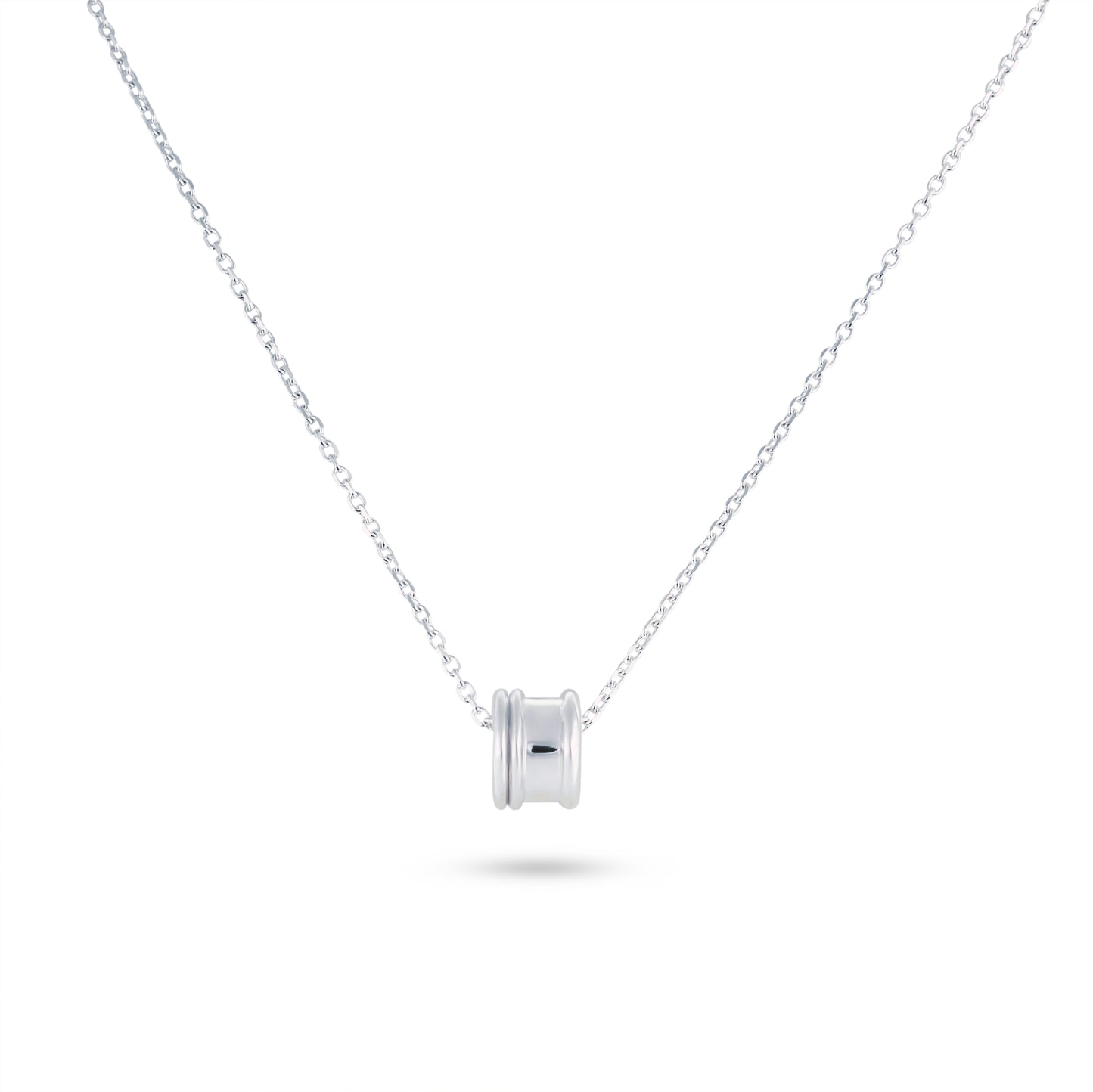 Regina | White Gold Plain Bead Necklace