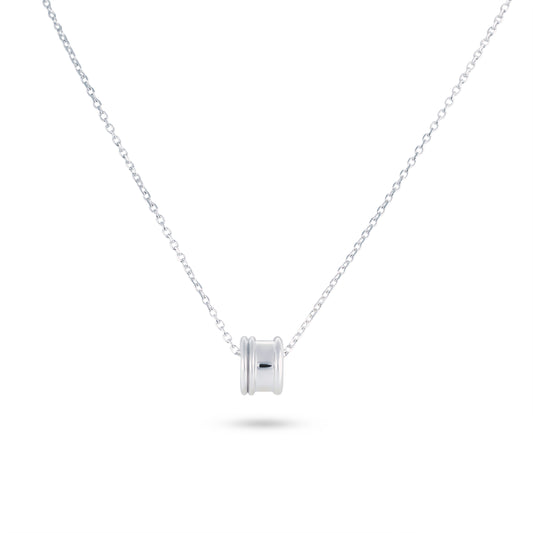 Regina | White Gold Plain Bead Necklace